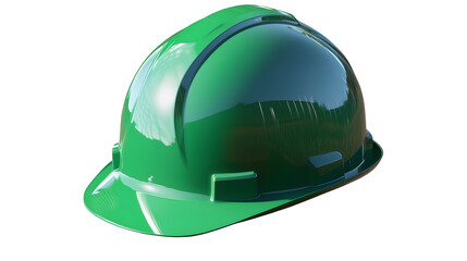 Green Glossy Hard Hat on Transparent Background