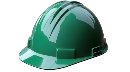 Green Hard Hat Safety Helmet on Transparent Background