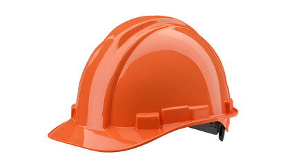 Orange Plastic Hard Hat Safety Helmet on Transparent Background