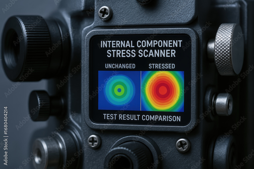 Poster test result comparison on industry internal component stress scanner display with unchanged and stre