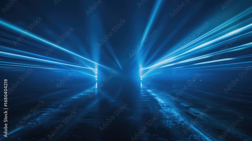 Aufkleber abstract picture of blue light particle with digital technology style design connecting become dynam
