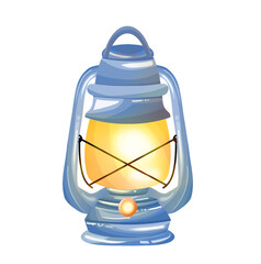 Blue Oil Lantern Illustration Isolated on White Background