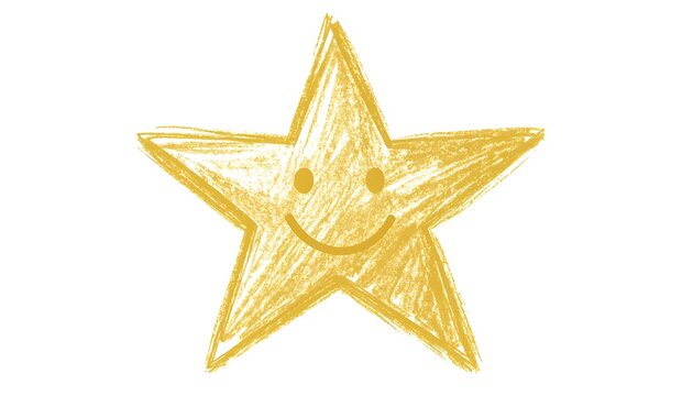 Happy yellow star drawing