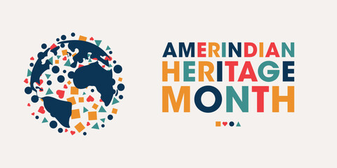 Amerindian Heritage Month, Colorful Poster, Banner Design Template.
