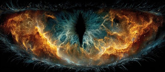 Dragon eye with fiery nebulae