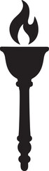 Vintage torch lamp silhouette vector, ideal for retro, decorative, and outdoor design projects.