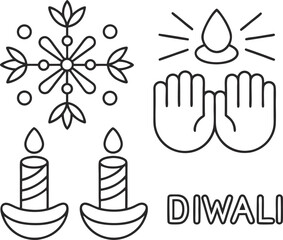 Fototapeta premium Diwali, the hindu festival of lights, is a time for celebration and joy, with rangoli, candles, and prayers