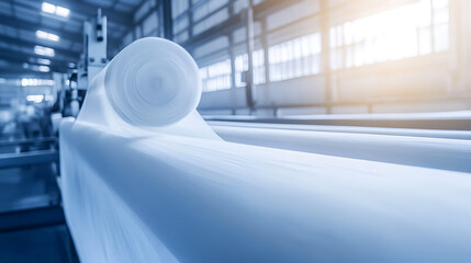 Industrial Paper Production Line with Large Roll of White Paper