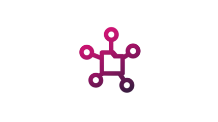 Network connection node isolated on transparent background