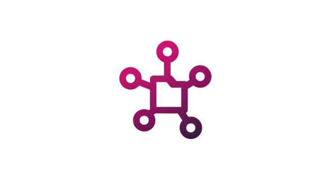 Network connection node isolated on transparent background