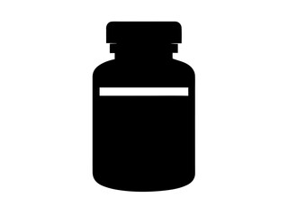 Medicine bottle icon,Pill bottle  black silhouette vector illustration
