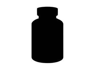 Medicine bottle icon,Pill bottle  black silhouette vector illustration
