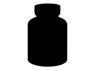 Medicine bottle icon,Pill bottle  black silhouette vector illustration
