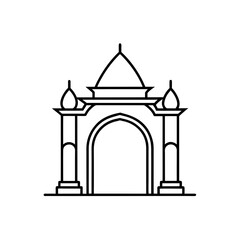 temple arch with carved details
