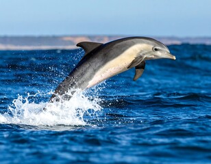 Dolphin leaping in ocean