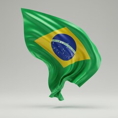 Brazilian Flag in Dynamic Motion: A 3D Render of the National Symbol