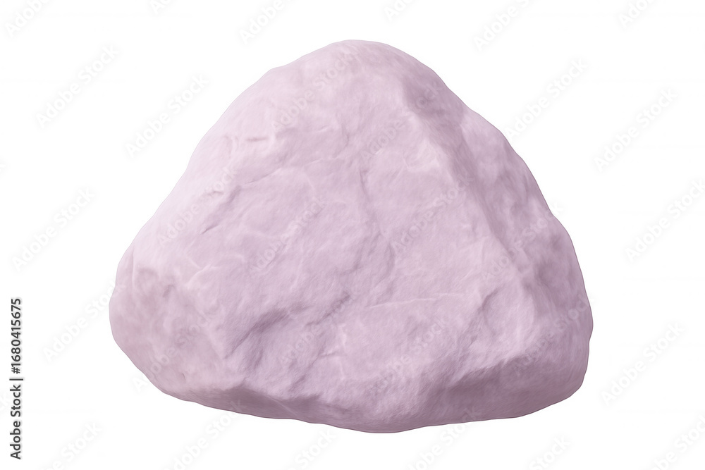 Poster light lavender angular stone revealing textured surface, digitally rendered against transparent back