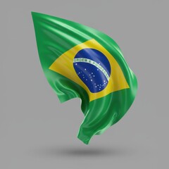 Brazilian Flag: A 3D Render of Waving National Symbol