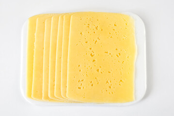 cheese slices, isolated on white background