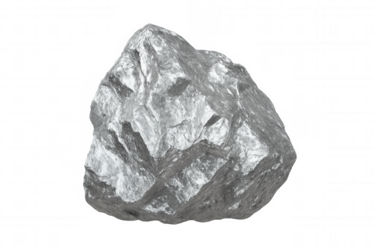 Grey stone with rough surface floating on a transparent background, ideal for photo manipulations - Powered by Adobe