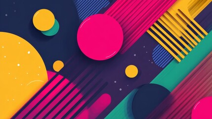 Colorful abstract geometric pattern with simple modern design shapes featuring vibrant minimalist background for web banners posters branding templates and creative vector wallpaper illustration