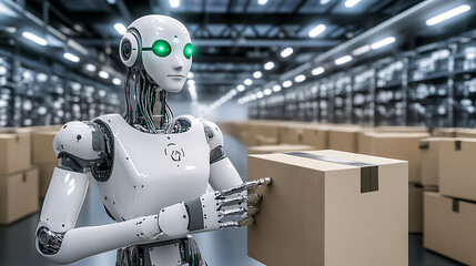 Robot Handling Package in Modern Warehouse