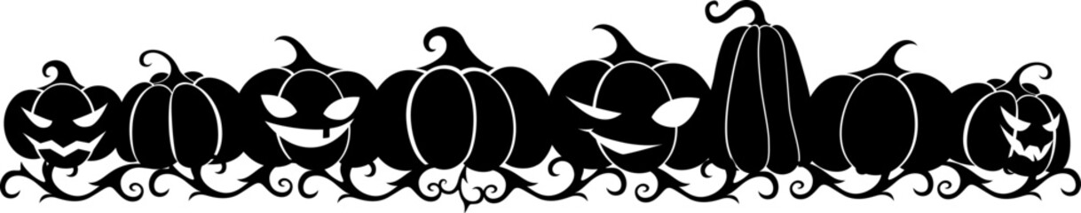 Pumpkins. Vector horizontal border. Halloween decoration.