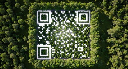 The Natural Gateway: A Forest Meticulously Arranged into a Fully Functional, Scannable QR Code.