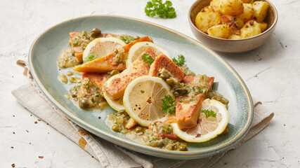 Tofu piccata with lemon