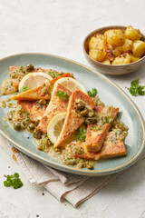 Tofu piccata with lemon