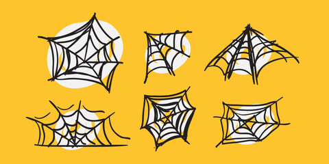 spider web drawing, freehand drawing design.