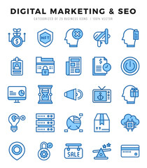 Digital Marketing & SEO icons set. Vector illustration.