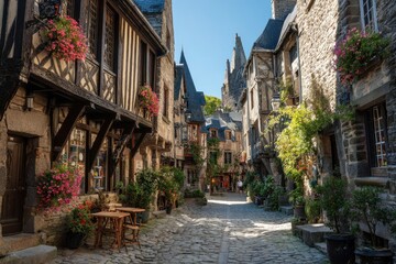 Dinan France. Discovering the Enchanting Medieval Streets of Old Town Brittany, Europa