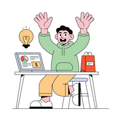 Start-up Analysis Vector illustration. EPS 10 file