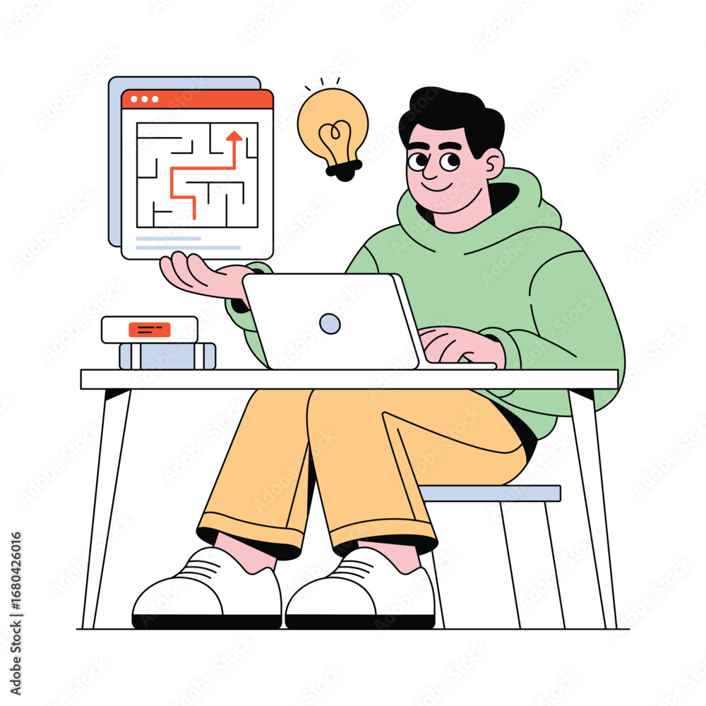 Poster problem solve vector illustration. eps 10 file