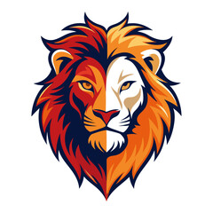 Majestic Lion Head Colorful Illustration Logo