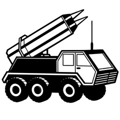 Military Missile Truck Silhouette