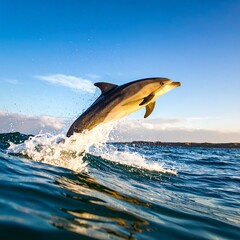 Dolphin leaping out of water