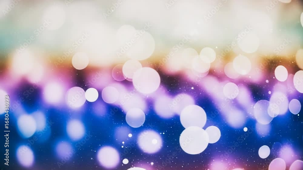 Poster a magical bokeh background with shimmering lights and a gradient of colors from blue to purple to or
