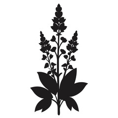 Floral Plant Silhouette – Botanical Nature Illustration