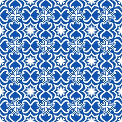 Royal Blue Ikat Moroccan Tile Seamless Pattern