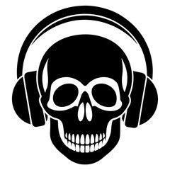 Skull with Headphones Illustration