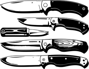Hunting Knife Clipart Bundle | Tactical Knife SVG Set