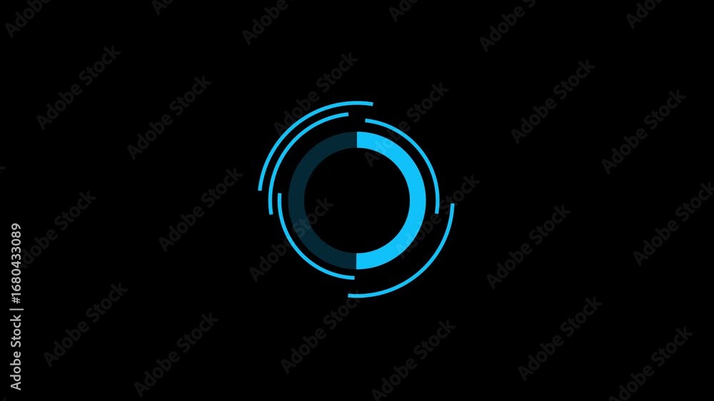 Poster sci-fi futuristic hud circle interfaces digital display screen, hi-tech hologram button, loading, ta