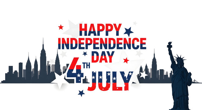 Celebrating Independence Day A Patriotic Salute to the 4th of July with the Statue of Liberty - Powered by Adobe