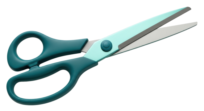 Isolated Teal Handled Scissors