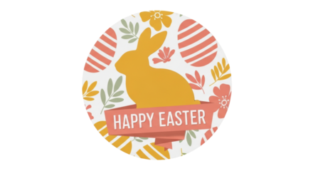 Isolated Happy Easter Sticker