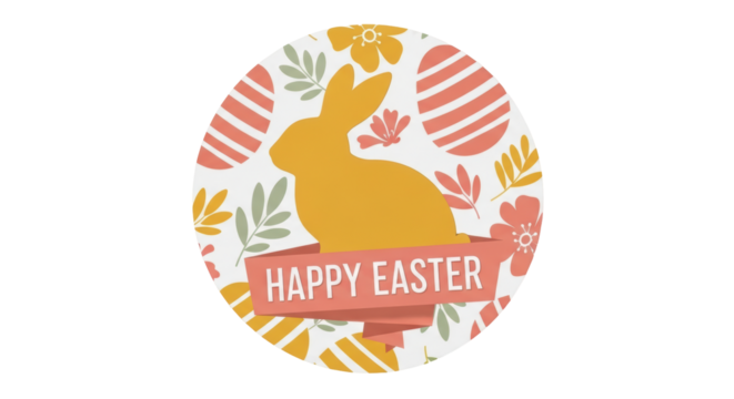 Isolated Happy Easter Sticker