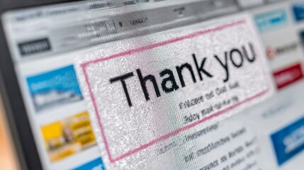 Card displays a warm thank you message expressing heartfelt gratitude for support received