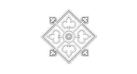 Isolated Decorative Floral Ornament